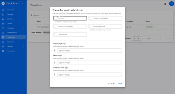 Per virtual host theme customization